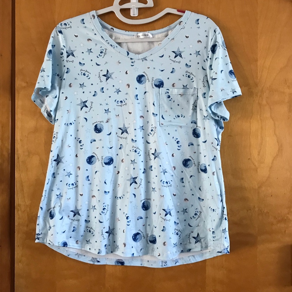 Light Blue Star & Moon Pocket Tee
